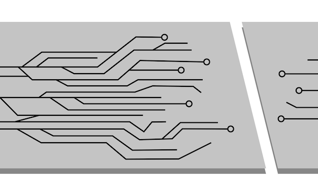 modern black and white wallpaper vector design of electronic line circuit light mode