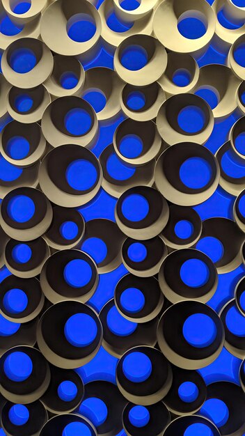 Modern Blue and Gray Cylindrical Pattern CloseUp