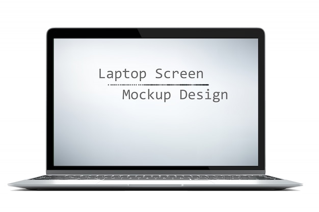 Modern computer laptop isolated on white background with green screen for mockup with cliping path