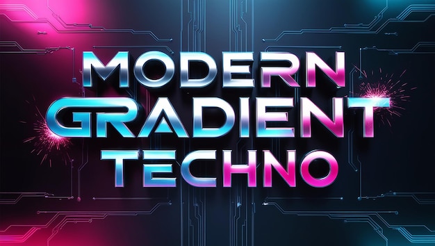 Modern Gradient Techno Text Effect