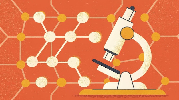 modern scientific research concept with microscope