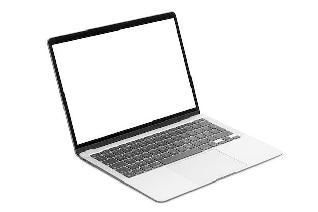 Moderne bærbar computer isoleret på den hvide baggrund