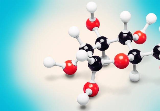 Molecular structure model on light background