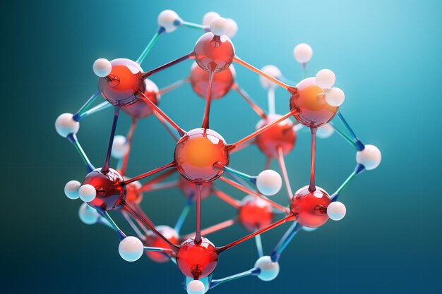 Molekyle eller atom Abstrakt struktur til videnskab eller medicinsk baggrund 3D-rendering