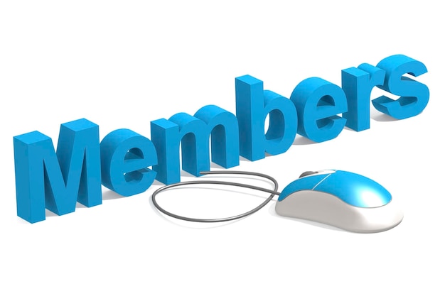 Mouse with members word isolated