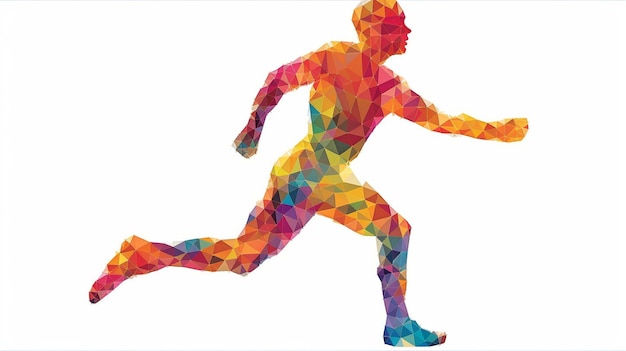 Multicolor Generative AI and Geometric Running Man