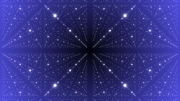 Musical abstract background Sound waves corridor Interlacing of sound particles 3d rendering