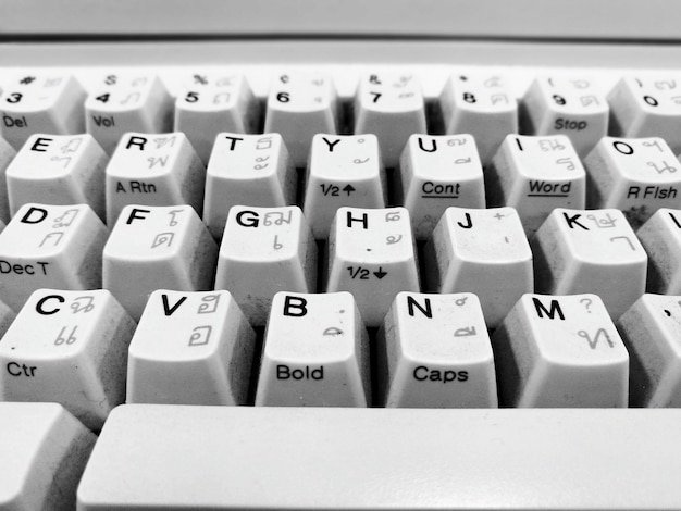 Närbild av thailändskt tangentbord