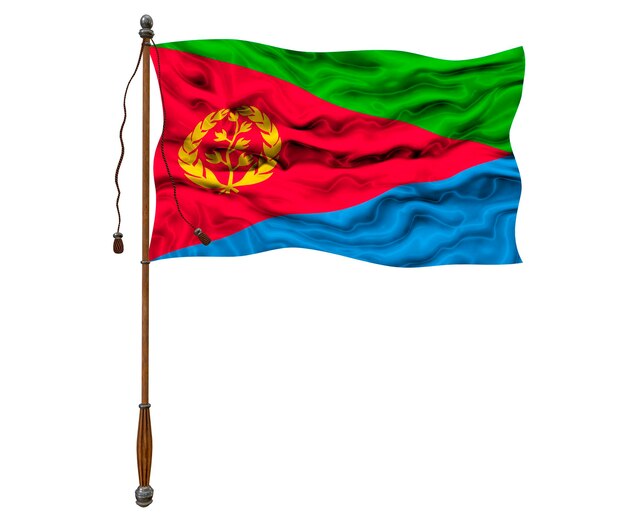 National flag of Eritrea Background with flag of Eritrea