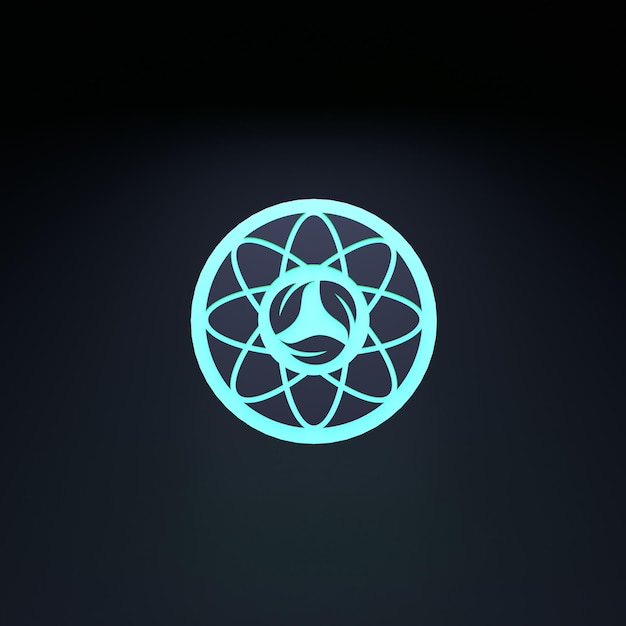 Neon ikon med ECO-tema. Økologi og bevarelse af planeten i 3D-rendering