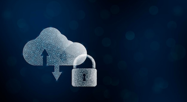 Network cloud from the network on lock Against the background of bokeh