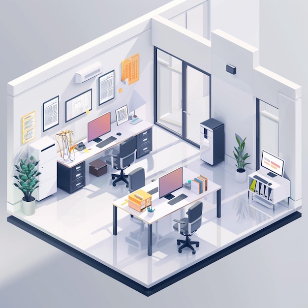 Office concept for website landing page