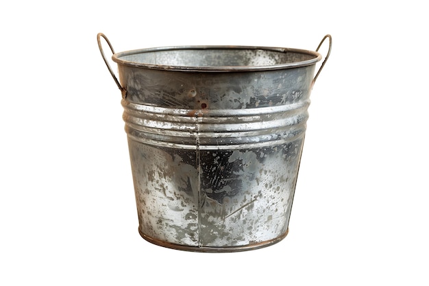 Old rusty bucket with handles insulated photo