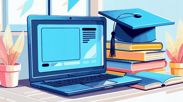 Online Education and Graduation Concept