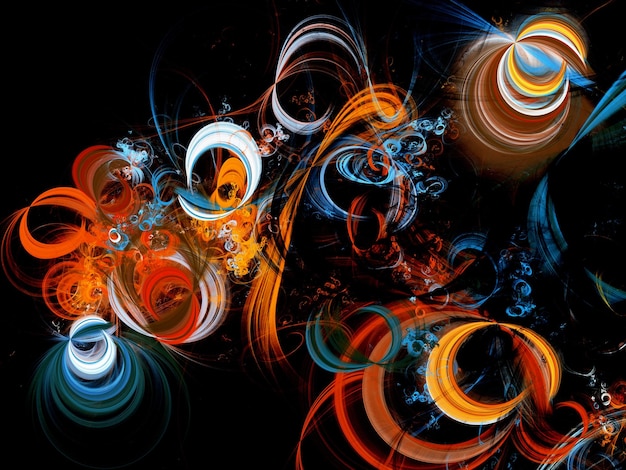 Orange abstrakt fraktal baggrund 3D-rendering illustration