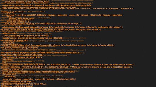 Orange screen coding hacker concept animation with glitch Programming code typing error