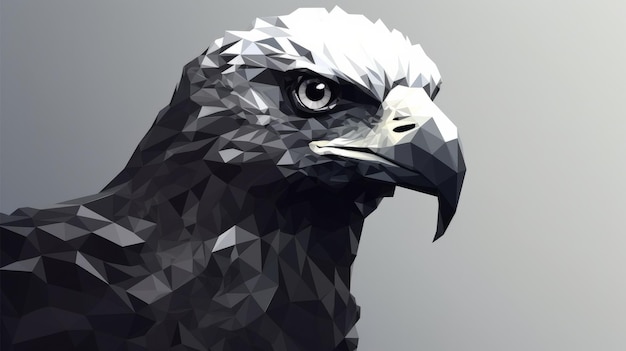 Örn svartvitt i polygonal stil AI-genererad