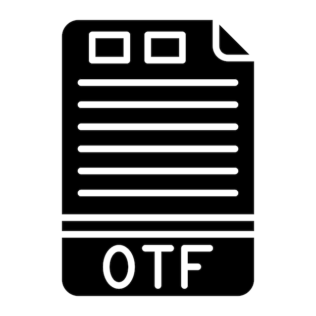 OTF Glyph Solid Black Illustration