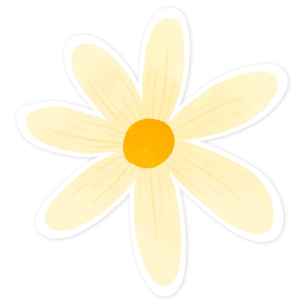 Pale yellow flower sticker transparent png