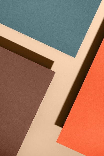 Paper for pastel overlap in orange green and brown colors for background banner template