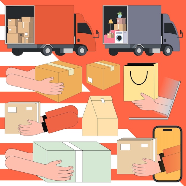Parcel delivery elements element set