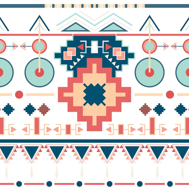 Pastel ethnic pattern png transparent background