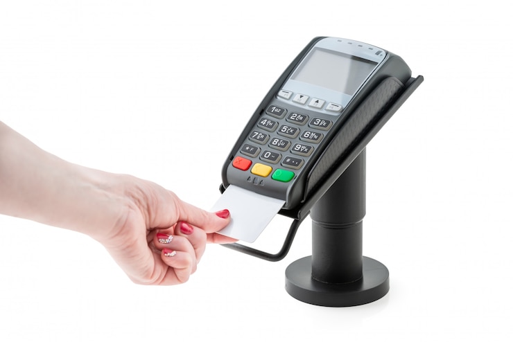 Foto payment by credit card through the pos terminal