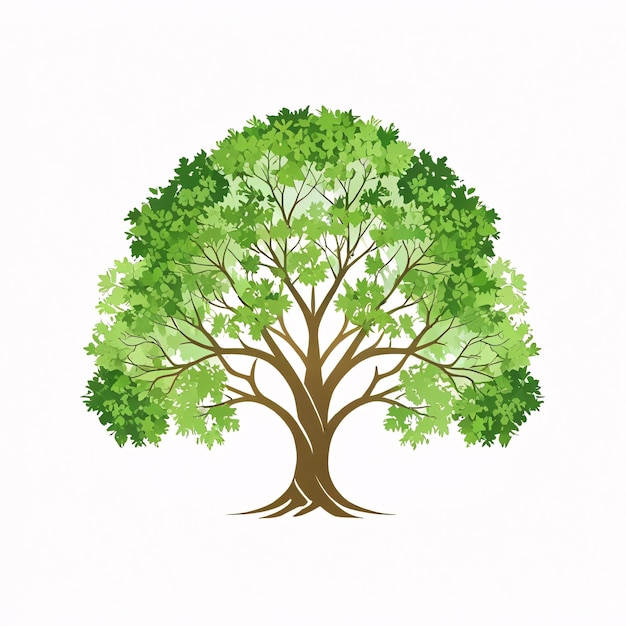 people tree icon with green leaves eco concept a tree logo
