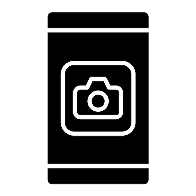 Photo App Glyph Solid Black Illustration