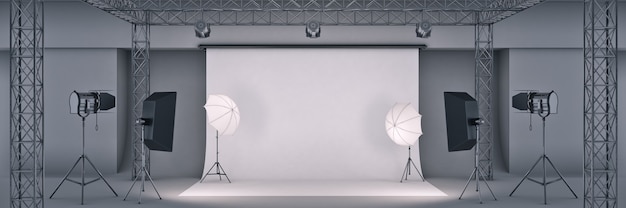 photo studio 3d rendering