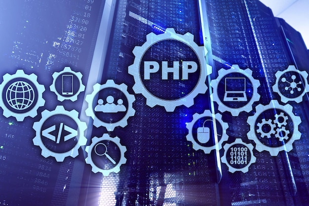 PHP programming language Developing programming and coding technologies Cyber space concept