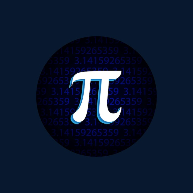 Pi day International pie day 14 march with pie symbols vector illustration gray color background