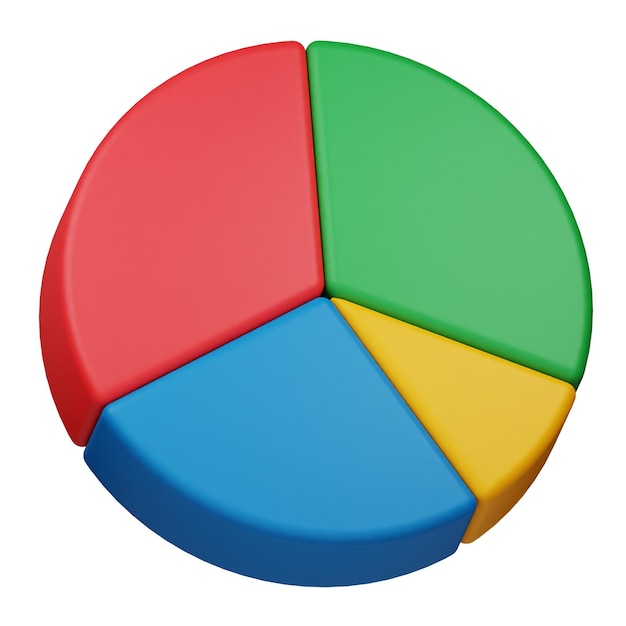 pie chart 3d icon isolated on the white background