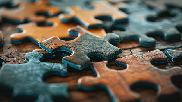 Piecing together a jigsaw puzzle a metaphor for successful teamwork and collaboration in business