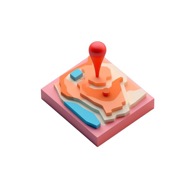 pin location and map isolated on background with generative ai