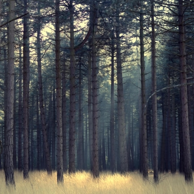 pine trees growing in forest