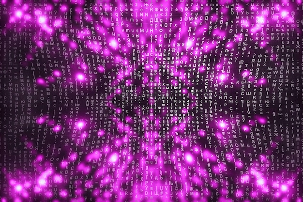 Pink matrix digital background.