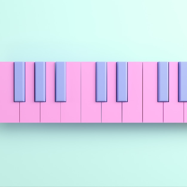 Pink piano keyboard on bright background