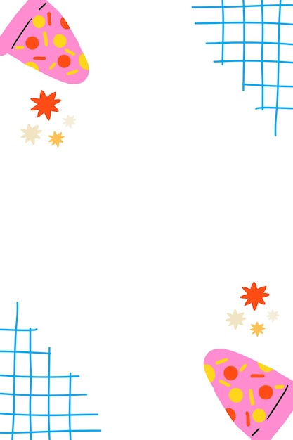 Pink pizza frame png border transparent background