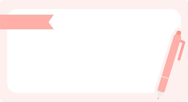 Pink Ribbon and Pen Template