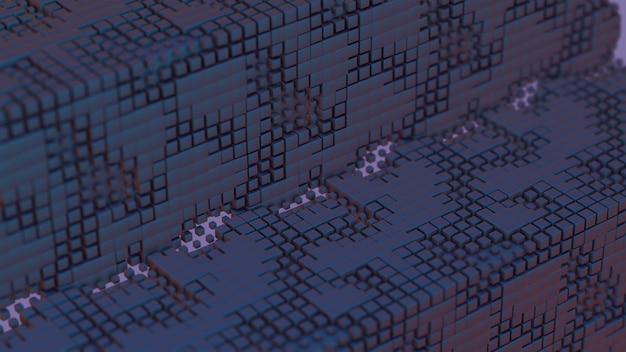 pixel grid abstract 3d cubes