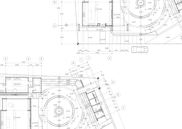 Plantegning – designet bygning på tegningen