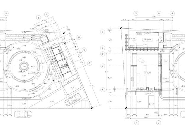 Plantegning – designet bygning på tegningen