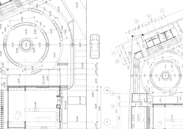 Plantegning – designet bygning på tegningen