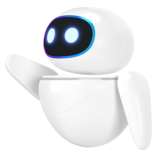 PNG 3D white robot transparent background