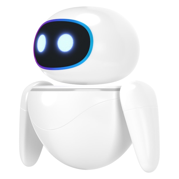 PNG 3D white robot transparent background