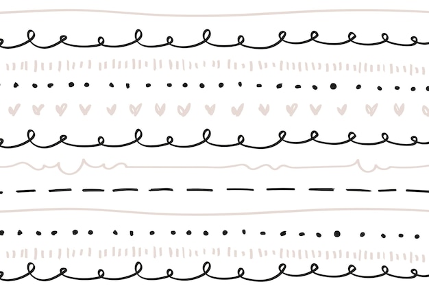 Png cute heart line pattern transparent background