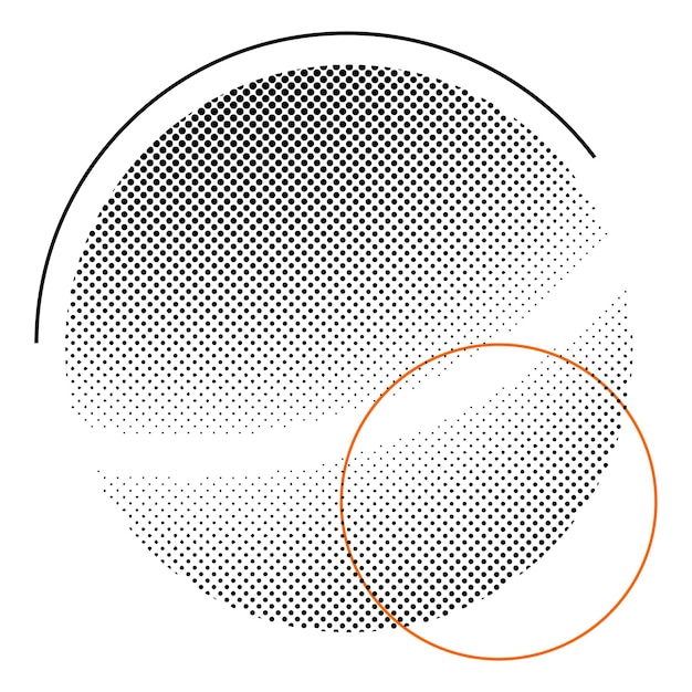 Png halftone abstract circle element transparent background