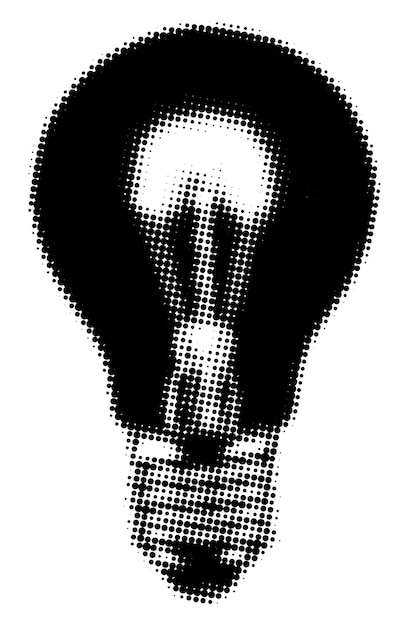 png light bulb halftone design transparent background