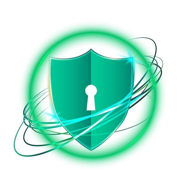 Png neon cyber security icon transparent background